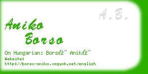 aniko borso business card